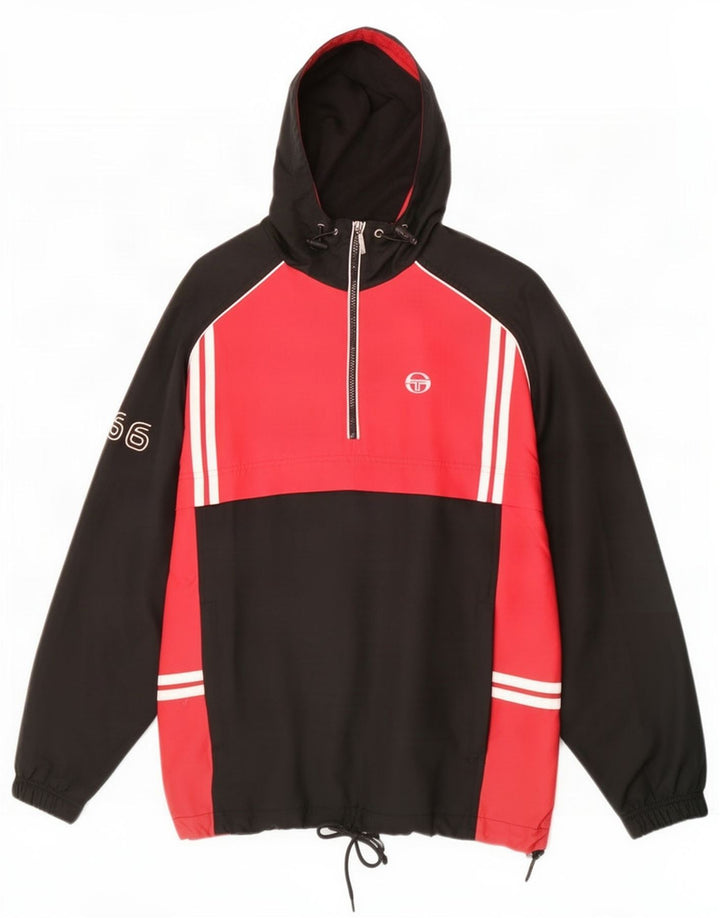 Sergio Tacchini Chaqueta de chándal con capucha para hombre, talla grande, color negro