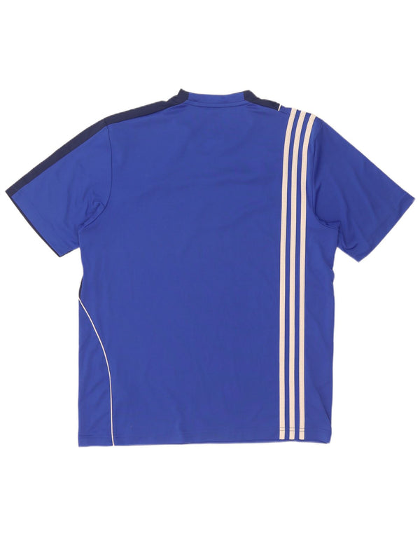 Adidas Camiseta gráfica Climalite para hombre UK 40/42 Medium Blue Colourblock