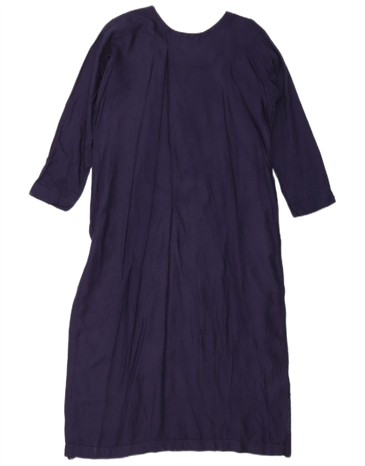 Vintage mujer A-Line vestido EU 38 medio azul marino geométrico