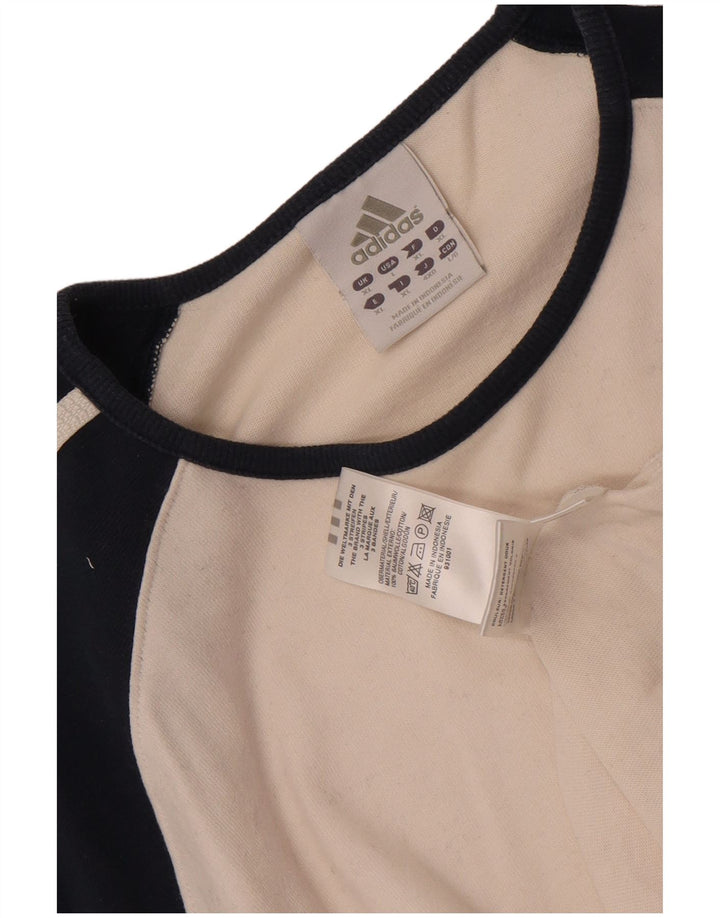 Adidas Hombre Top Manga Larga XL Blanco Colorblock Algodón