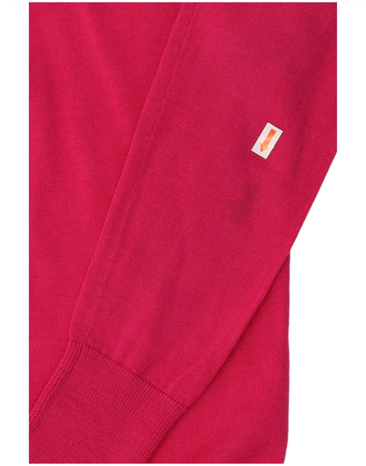 Lyle & Scott Jersey con cuello en V para mujer UK 10 Small Pink Merino Wool