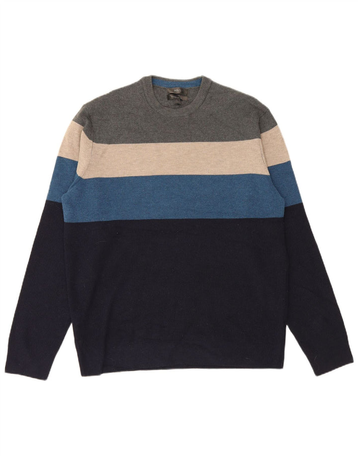 Marks & Spencer - Jersey de cuello redondo para hombre, talla grande, multicolor