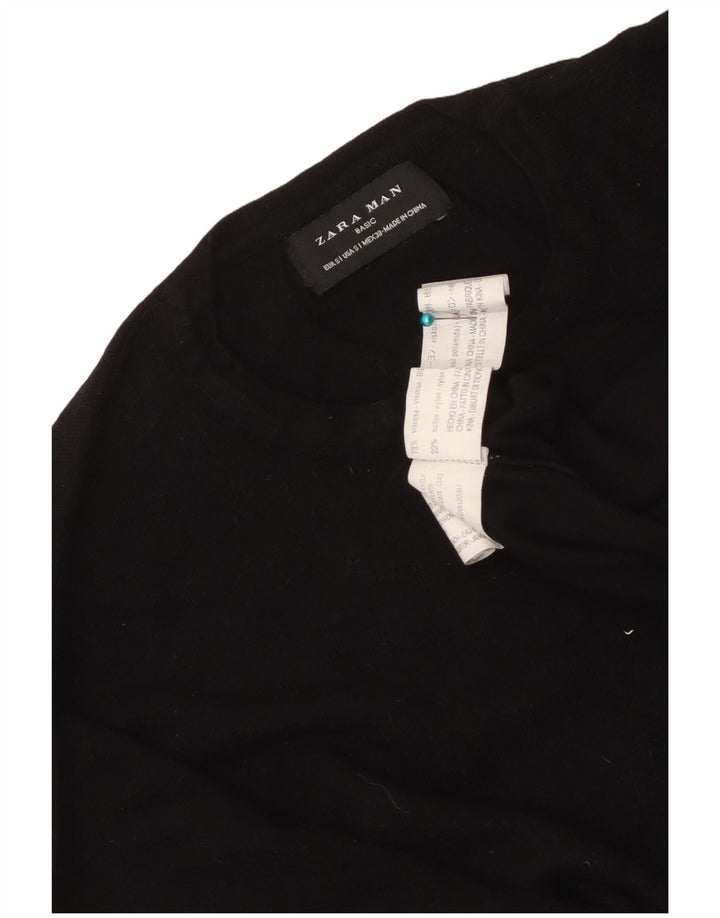 Zara Hombre Top Manga Larga Small Viscosa Negro