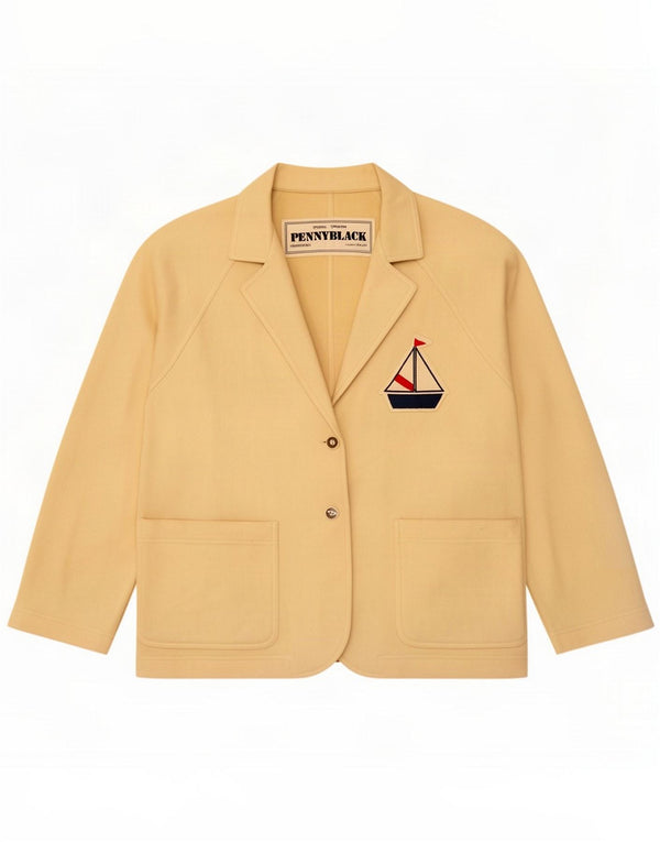 Chaqueta tipo blazer con gráfico de 2 botones para mujer Penny Black IT 48 XL Lana blanca