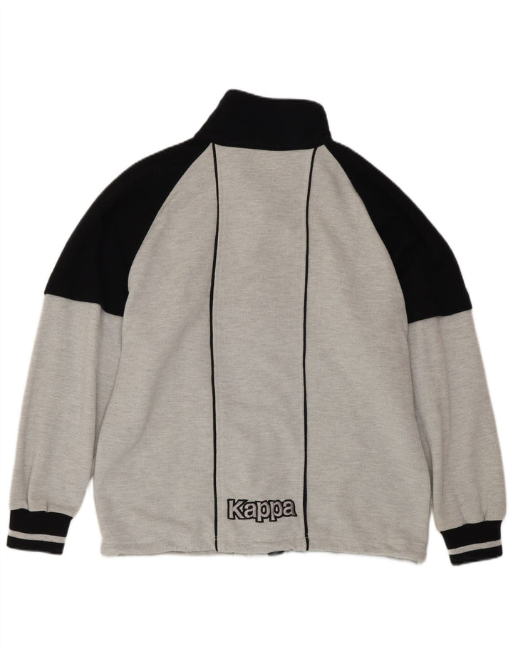KAPPA Chaqueta universitaria holgada con estampado gráfico para hombre Bloque de color gris pequeño