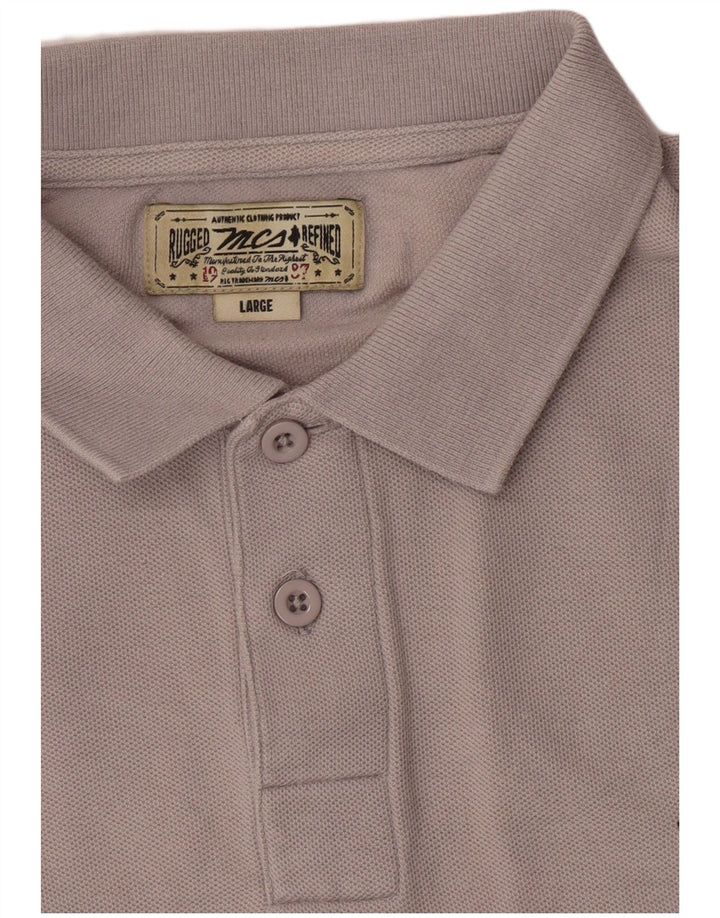 Marlboro Classics Polo de manga larga para hombre, talla grande, gris