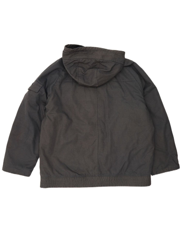 Puma Chaqueta cortavientos con capucha para hombre, Reino Unido 40, algodón gris grande