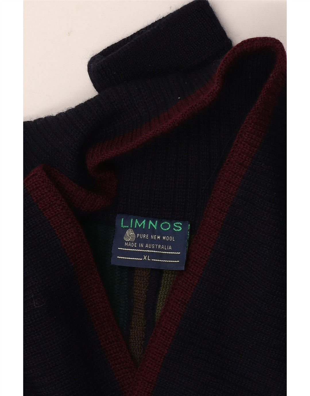 Limnos Jersey con cuello tipo chal para hombre XL Lana geométrica multicolor