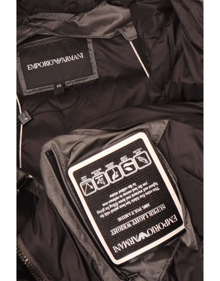 Chaqueta acolchada con capucha Emporio Armani Hombre IT 50 Poliamida gris medio