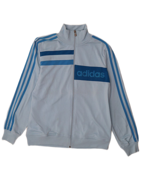 Adidas - Chaqueta de chándal gráfica para niños de 13 a 14 años, color azul grande