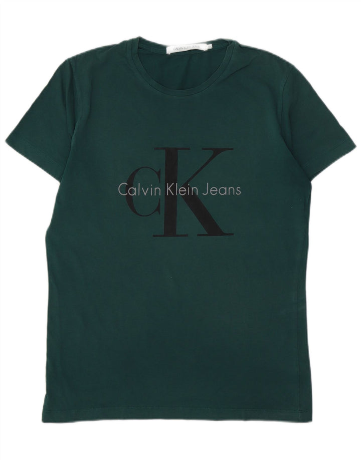 CALVIN KLEIN JEANS Camiseta gráfica para hombre Top verde medio