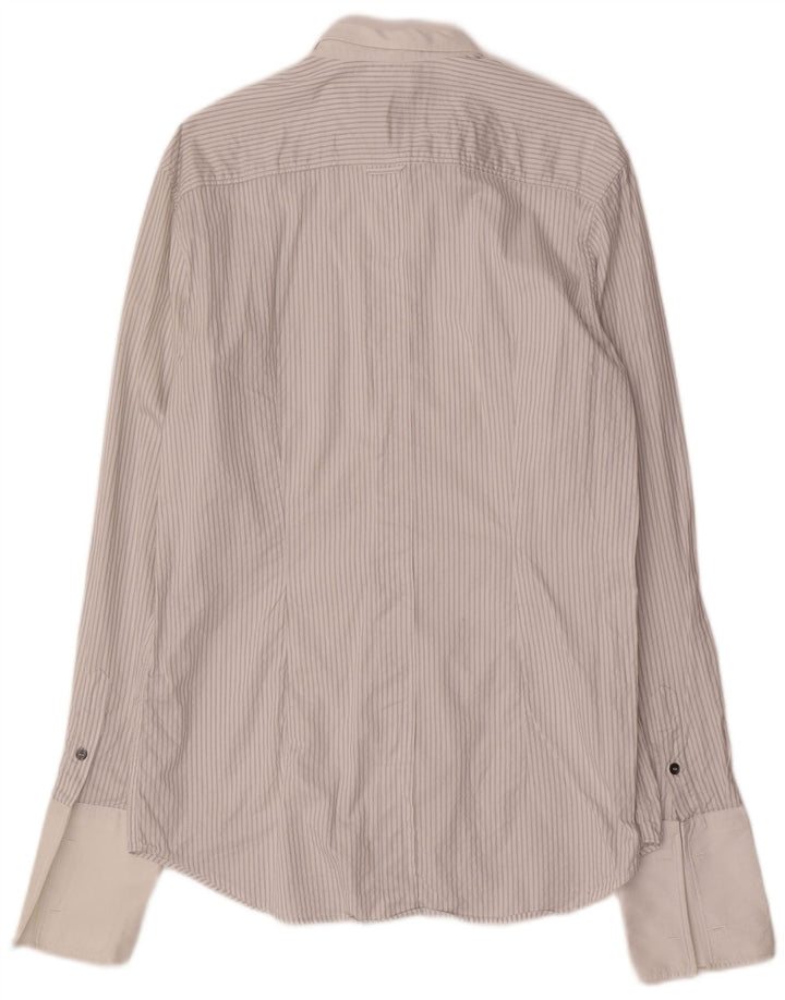 DOLCE & GABBANA Camisa formal George para hombre Talla 17 43 XL Rayas blancas