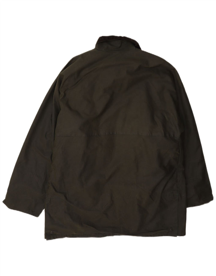 Vintage hombres encerado chaqueta de algodón Reino Unido 40 verde grande