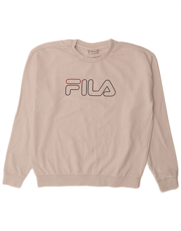 Fila - Sudadera gráfica para mujer, talla 40, talla mediana, color blanco