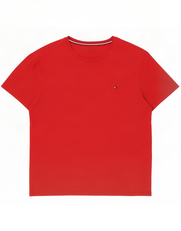 Tommy Hilfiger - Camiseta para hombre, talla grande, algodón rojo
