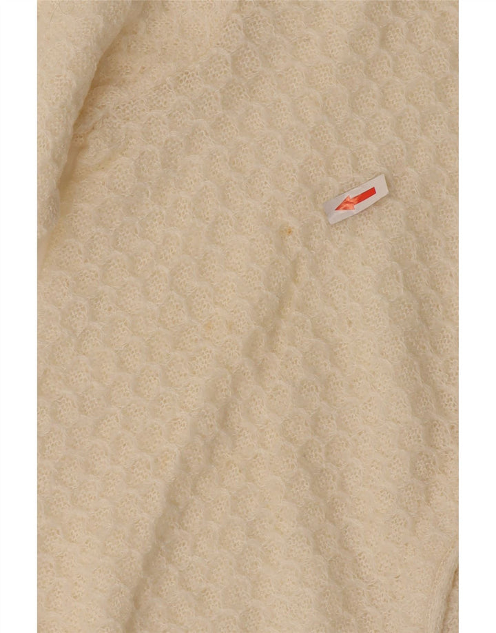 Vintage mujer Cardigan suéter Reino Unido 10 pequeño apagado blanco