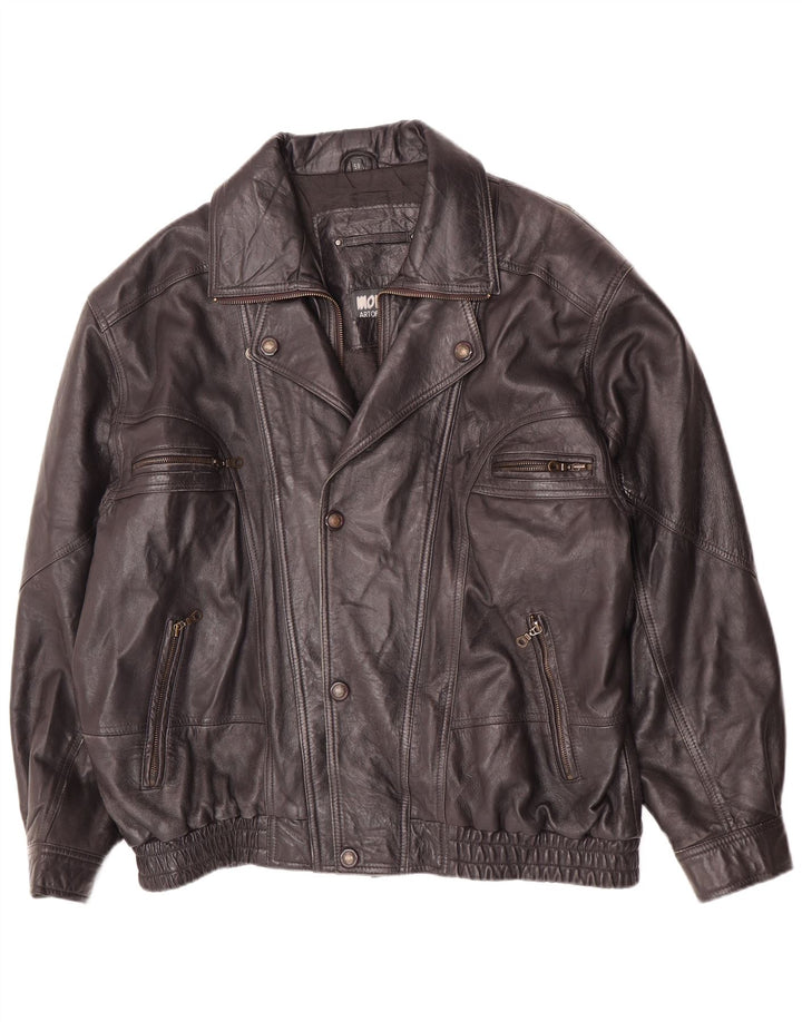 Morena Chaqueta de cuero para hombre UK 44 2XL Azul marino Biker