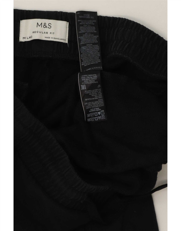 Marks & Spencer Pantalones De Chándal De Corte Regular Para Hombre Algodón Negro Mediano