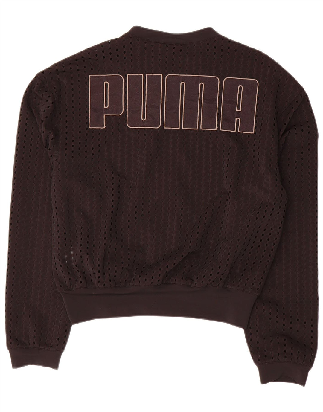PUMA Chaqueta superior de chándal con gráfico corto extragrande para mujer UK 10 Small Black
