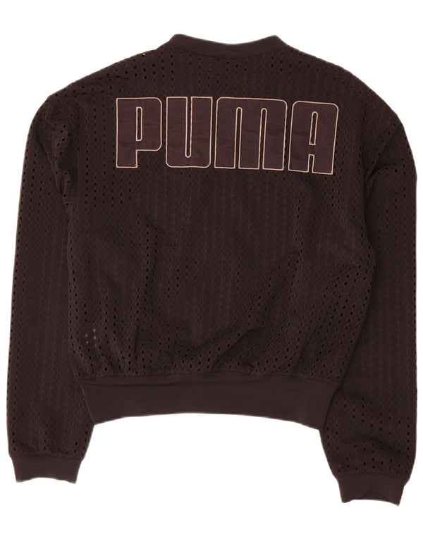 PUMA Chaqueta superior de chándal con gráfico corto extragrande para mujer UK 10 Small Black