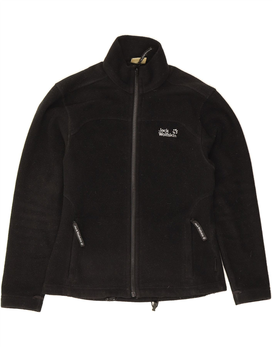 JACK WOLFSKIN Womens Fleece Jacket UK 12/14 Medium Black Polyester Vintage Jack Wolfskin and Second-Hand Jack Wolfskin from Messina Hembry 