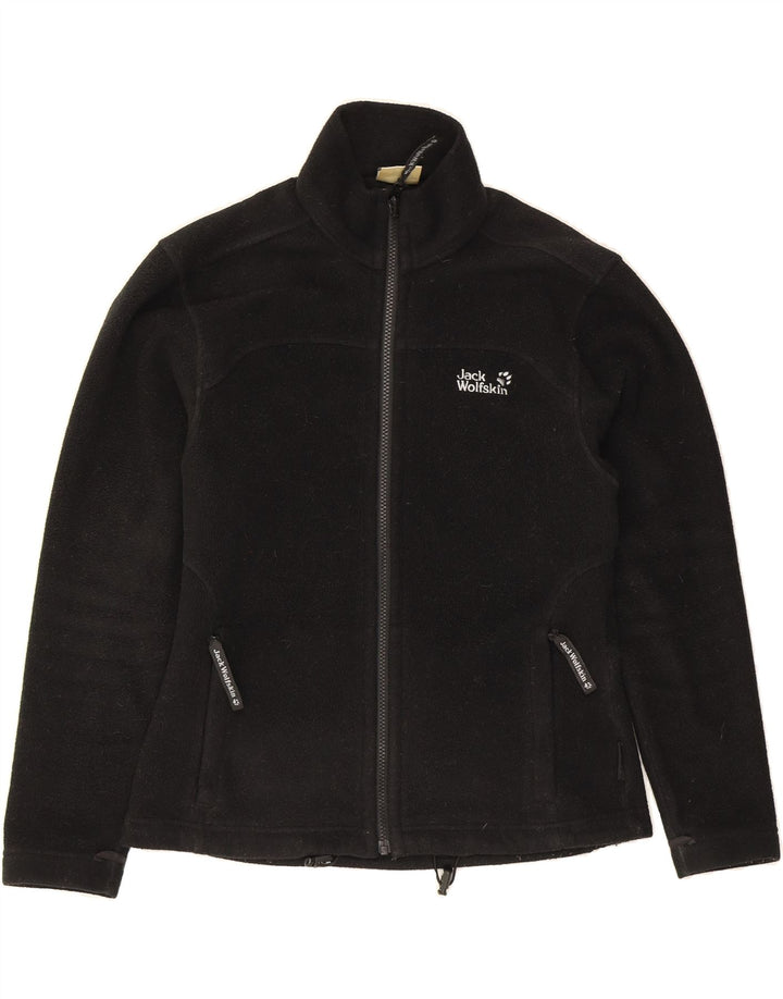 JACK WOLFSKIN Womens Fleece Jacket UK 12/14 Medium Black Polyester Vintage Jack Wolfskin and Second-Hand Jack Wolfskin from Messina Hembry 