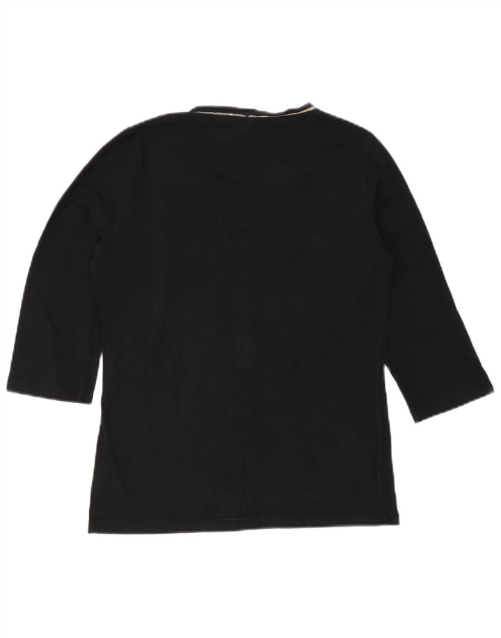 Burberry Top para mujer manga 3/4 Reino Unido 44 Grande Negro
