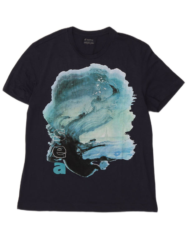 Lotto Camiseta gráfica para hombre Top 3XL Azul marino Poliéster