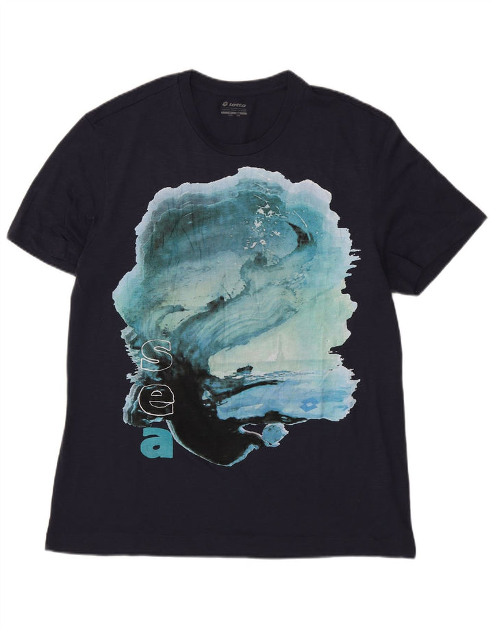 Lotto Camiseta gráfica para hombre Top 3XL Azul marino Poliéster