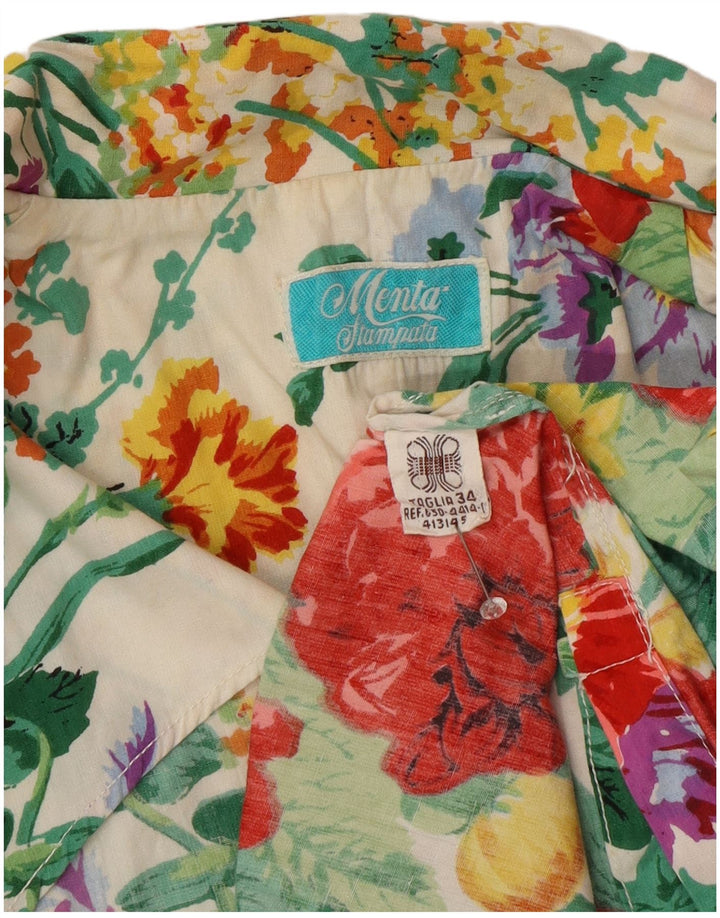 Vintage mujer 3/4 manga Blazer chaqueta IT 34 2XS multicolor floral