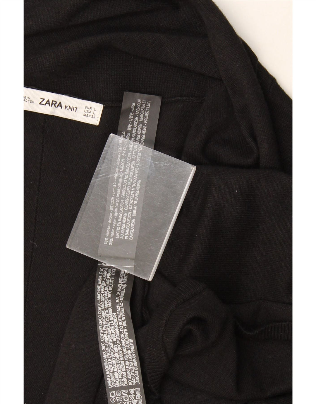 Zara - Cárdigan abierto para mujer, talla 40, talla grande, viscosa negra