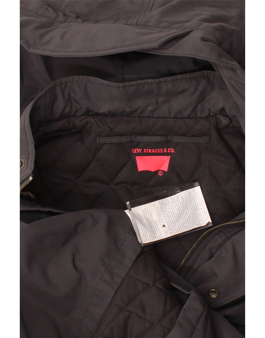 LEVI'S Mens Hooded Windbreaker Jacket UK 40 Large Black Polyester Vintage Levi's and Second-Hand Levi's from Messina Hembry 