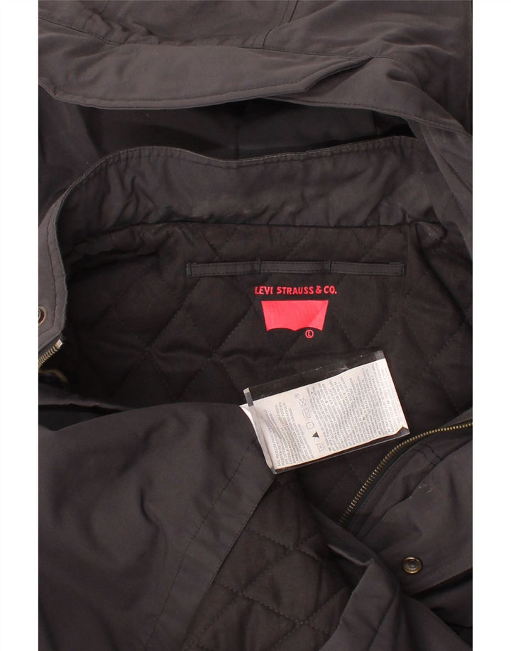 LEVI'S Mens Hooded Windbreaker Jacket UK 40 Large Black Polyester Vintage Levi's and Second-Hand Levi's from Messina Hembry 