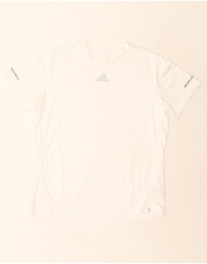 ADIDAS Mens Climalite T-Shirt Top XL White Polyester Vintage Adidas and Second-Hand Adidas from Messina Hembry 