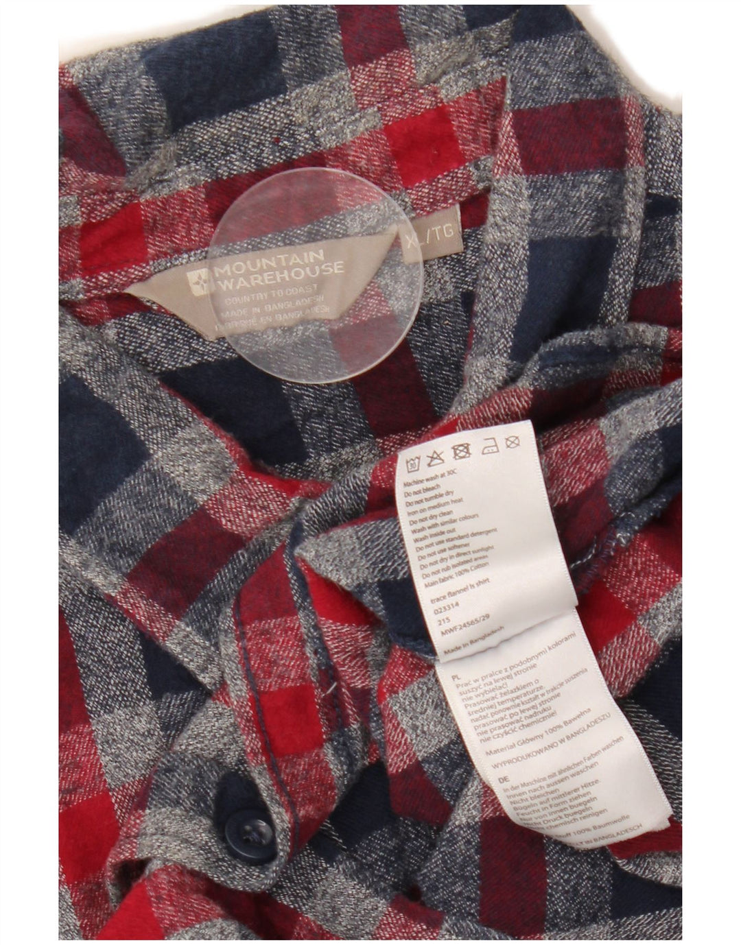 MOUNTAIN WAREHOUSE Camisa de franela para hombre XL Algodón a cuadros azul marino