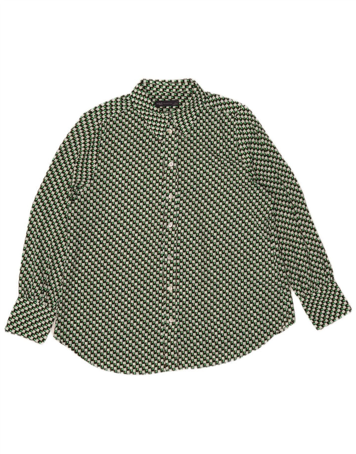 Marks & Spencer Blusa extragrande para mujer UK 44 Grande Verde Geométrico