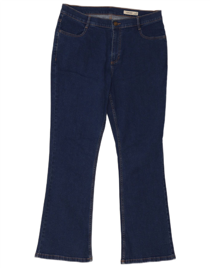 Marks & Spencer Jeans Regular Slim Bootcut para Mujer UK 40 Large W34 L30 Azul