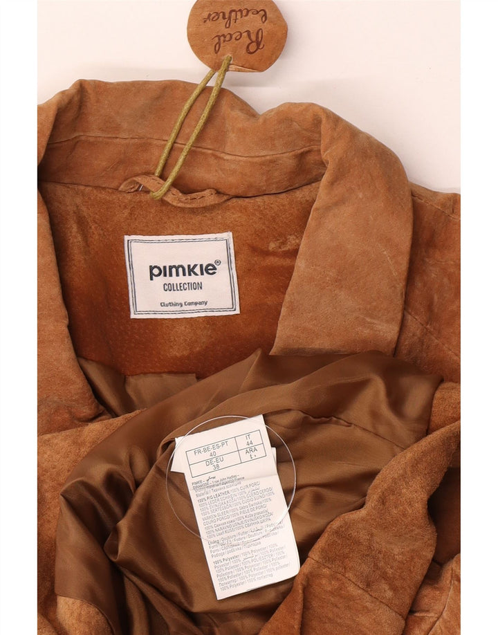 Pimkie Chaqueta Corta De Ante Mujer EU 38 Cuero Marrón Medio