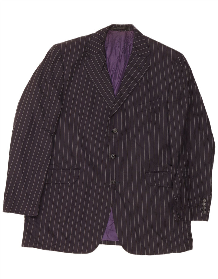 Marks & Spencer Chaqueta tipo blazer de 3 botones para hombre UK 44 2XL Azul marino a rayas