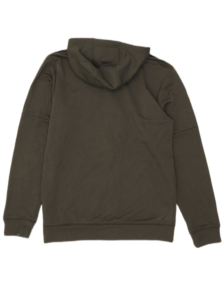 Adidas Hombre Zip Sudadera Con Capucha Suéter Medio Caqui Poliéster