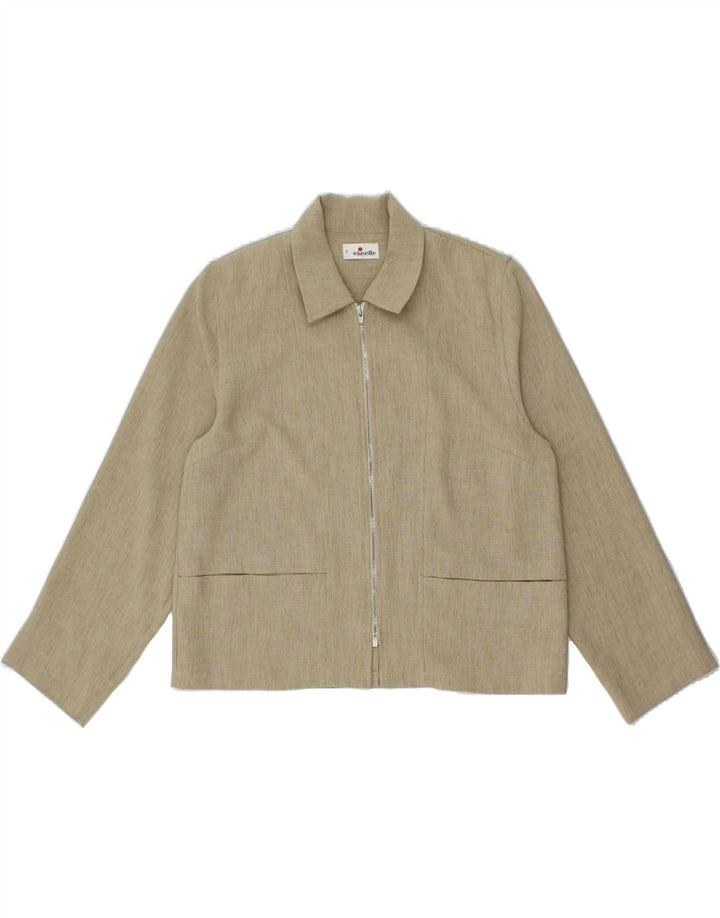 ELINETTE Womens Blazer Jacket IT 42 Medium Beige Polyester Vintage Elinette and Second-Hand Elinette from Messina Hembry 