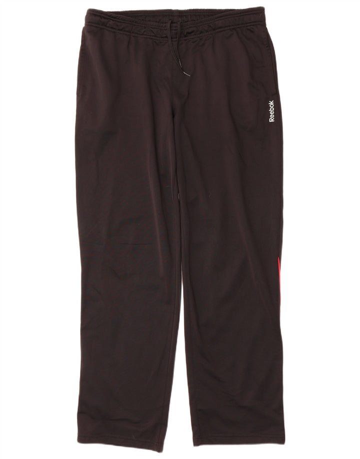 Reebok - Pantalón de chándal para hombre, talla grande, poliéster negro