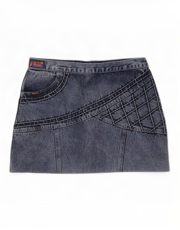 Vintage mujer mini falda de mezclilla IT 44 Medio W30 Algodón Azul