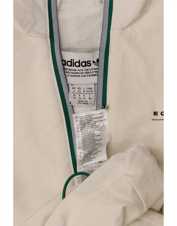 Adidas - Chaqueta de chándal extragrande para mujer, talla 6, XS, poliéster blanco