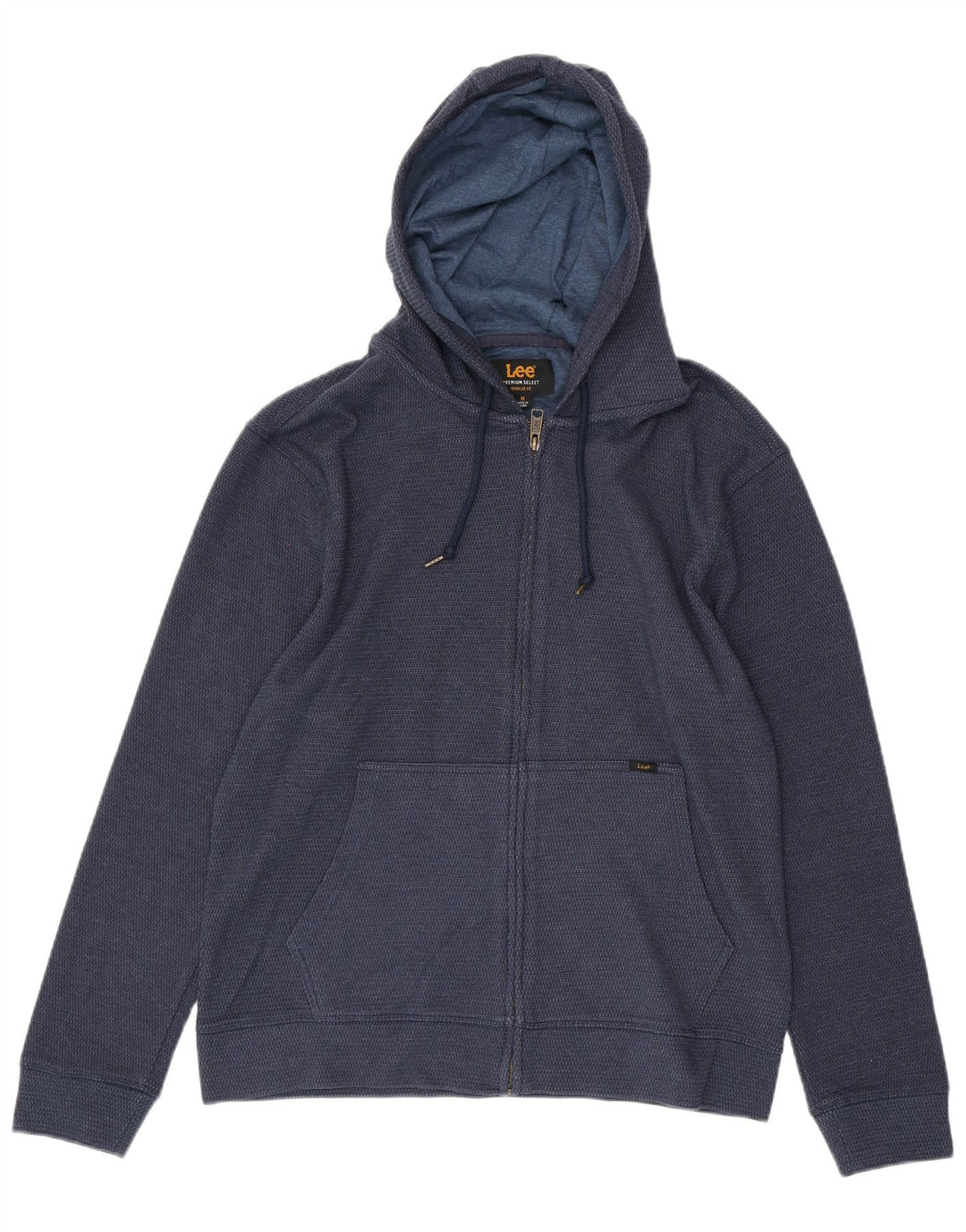 LEE Suéter con capucha y cremallera de ajuste regular para hombre Algodón con manchas azul marino mediano