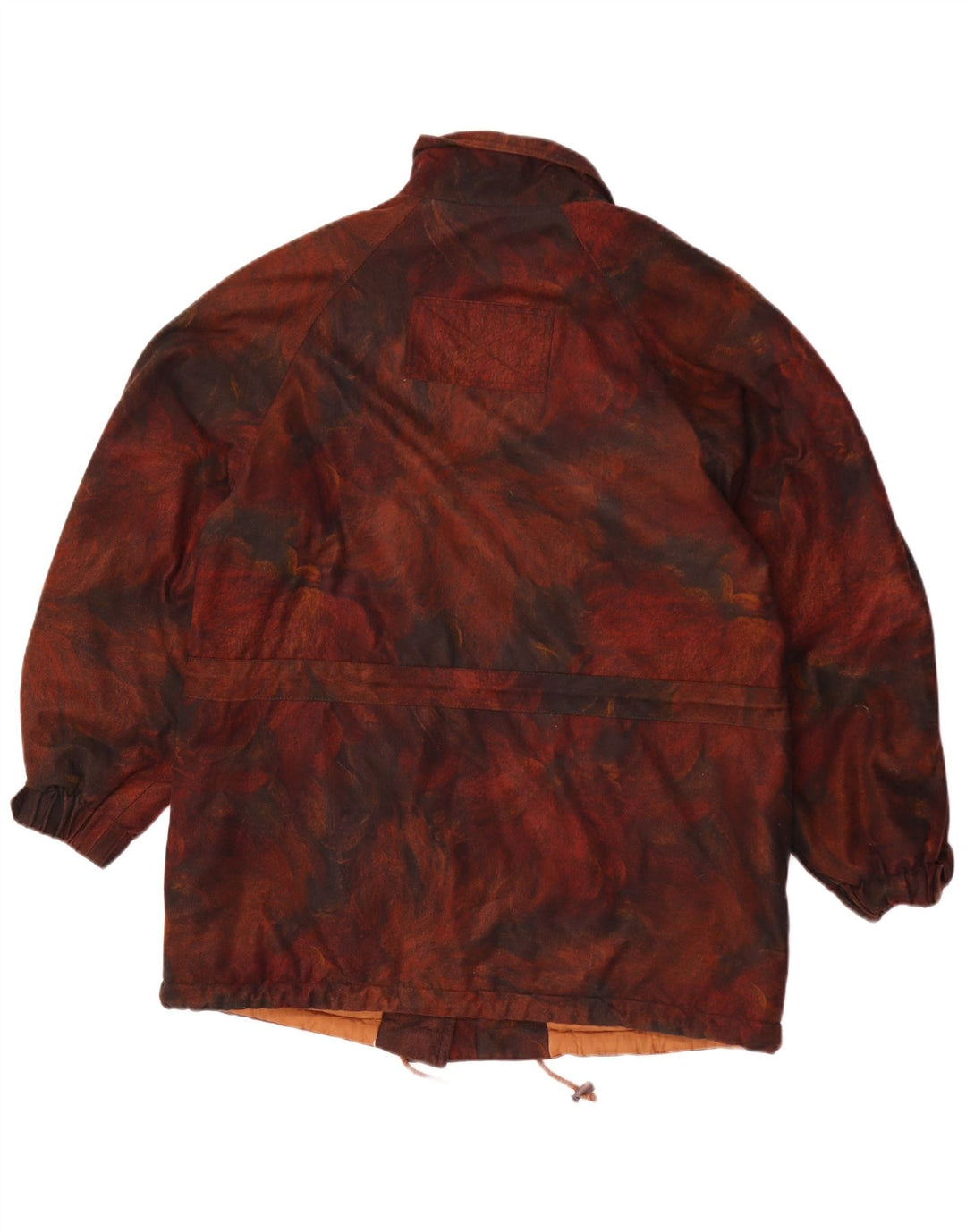Vintage mujer cortavientos chaqueta Reino Unido 18 XL marrón poliéster floral
