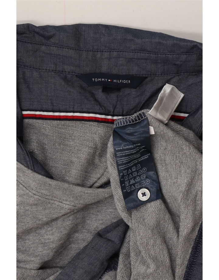 Tommy Hilfiger Sudadera para mujer Jumper UK 14 Algodón a rayas gris medio