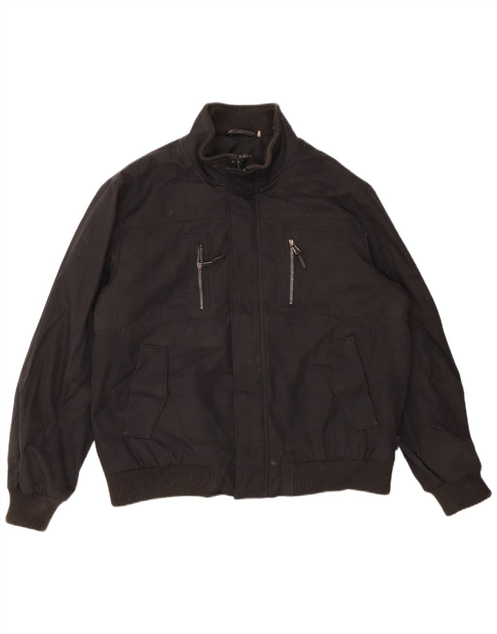 CALVIN KLEIN Chaqueta bomber para hombre UK 40 Grande Poliéster negro