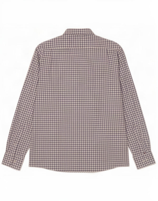 Tommy Hilfiger Camisa para hombre talla 16 1/2 grande algodón a cuadros blanco
