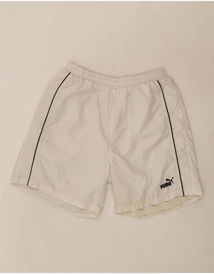 PUMA Mens Sport Shorts Medium  White Polyester Vintage Puma and Second-Hand Puma from Messina Hembry 